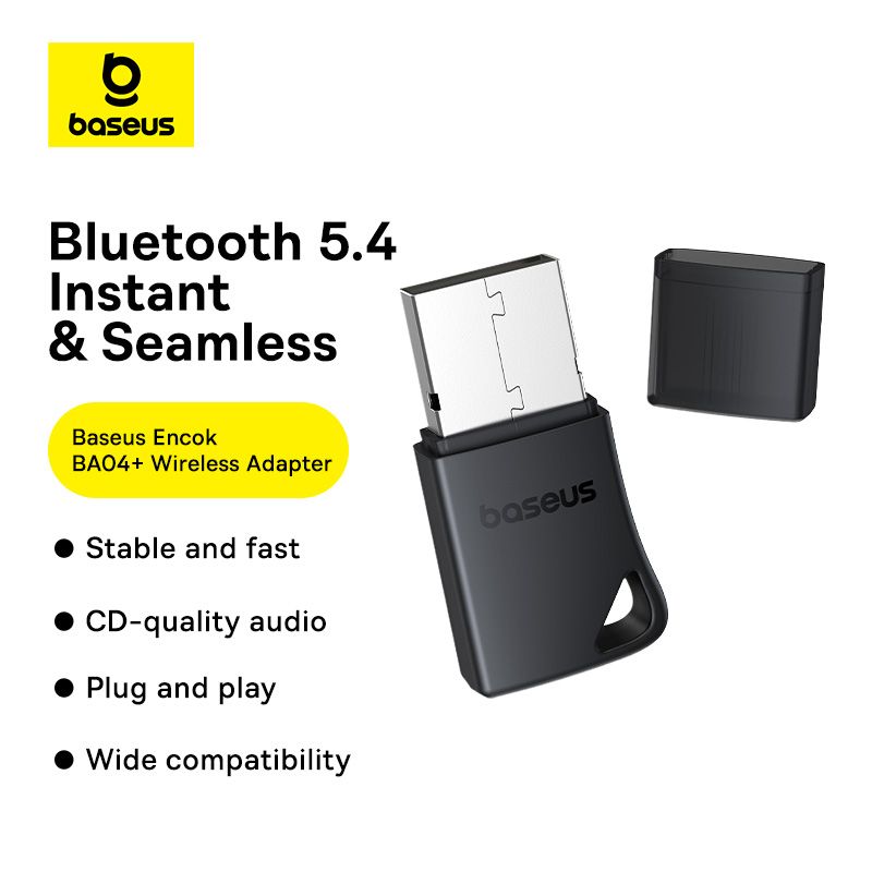 Baseus Adaptateur Bluetooth Sans Fil BA04+ Noir - A10082600121-00