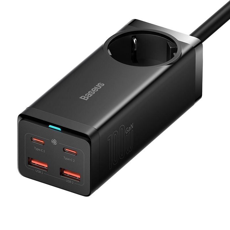 Baseus GaN3 Pro Multiprise de Bureau AC + 2USB + 2USB-C 100W – PSZM000401