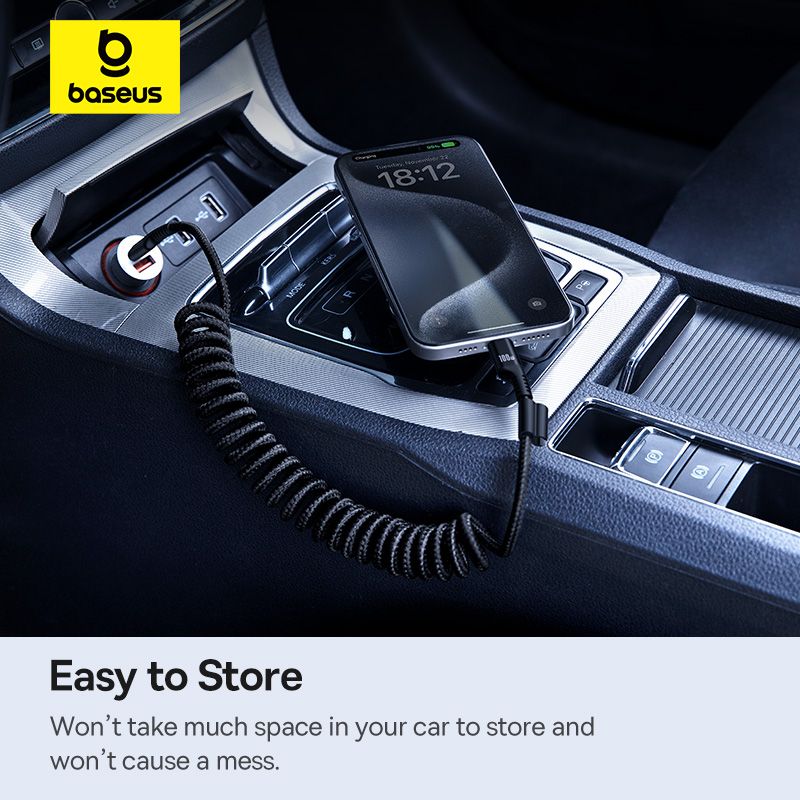 Baseus Fish-Eye Câble de Voiture 100W Rapide USB-C vers USB-C – P10320203111-00