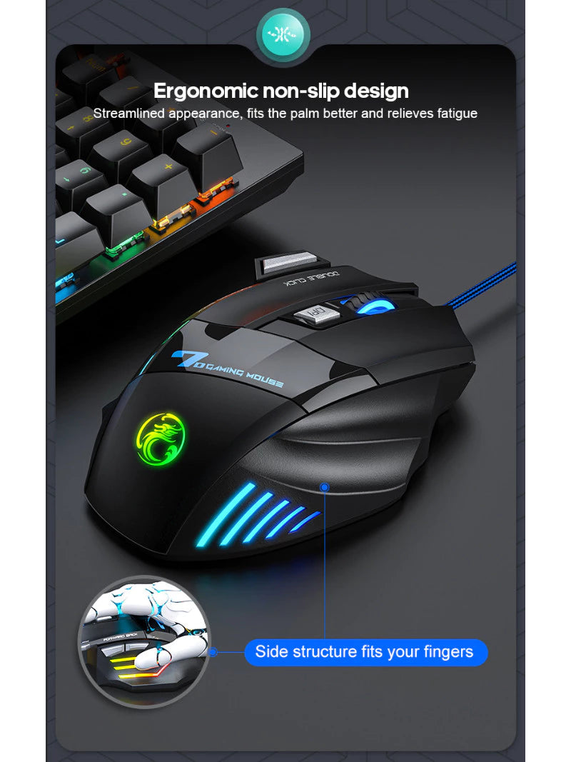 Kit Gaming 4 en 1 MICE GK-450 Filaire – Clavier Suspendu Lumineux, Souris PUBG, Casque Audio, Tapis de Souris