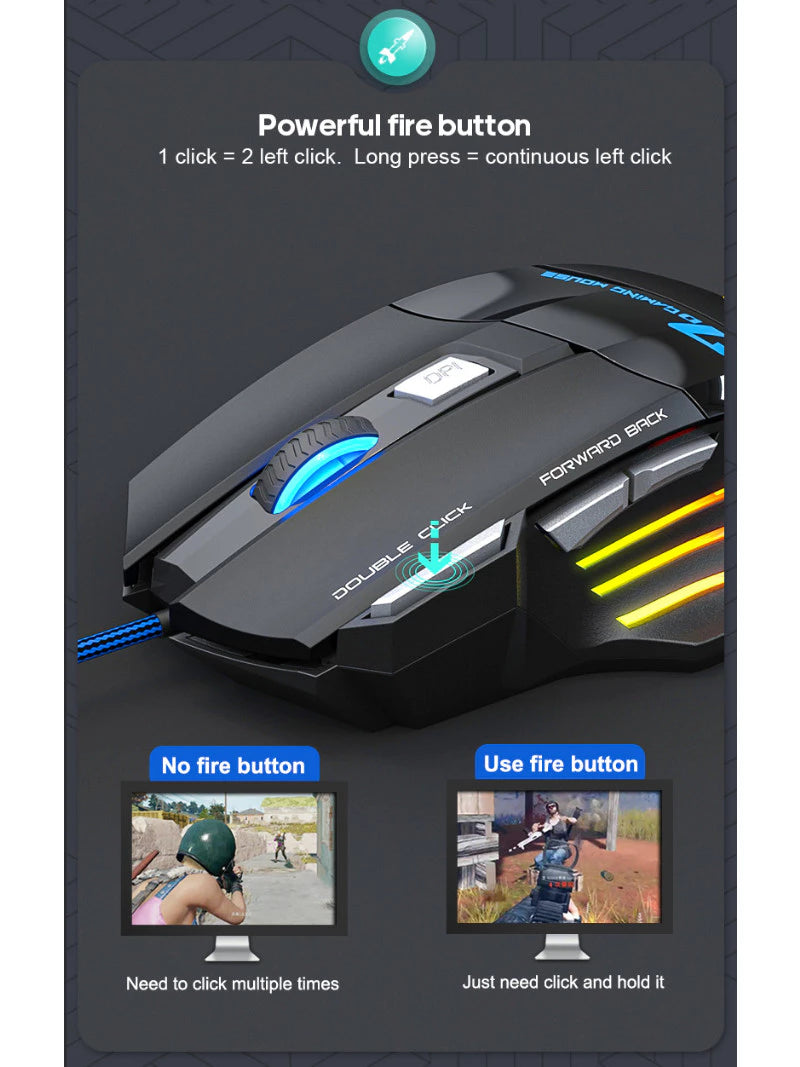 Kit Gaming 4 en 1 MICE GK-450 Filaire – Clavier Suspendu Lumineux, Souris PUBG, Casque Audio, Tapis de Souris