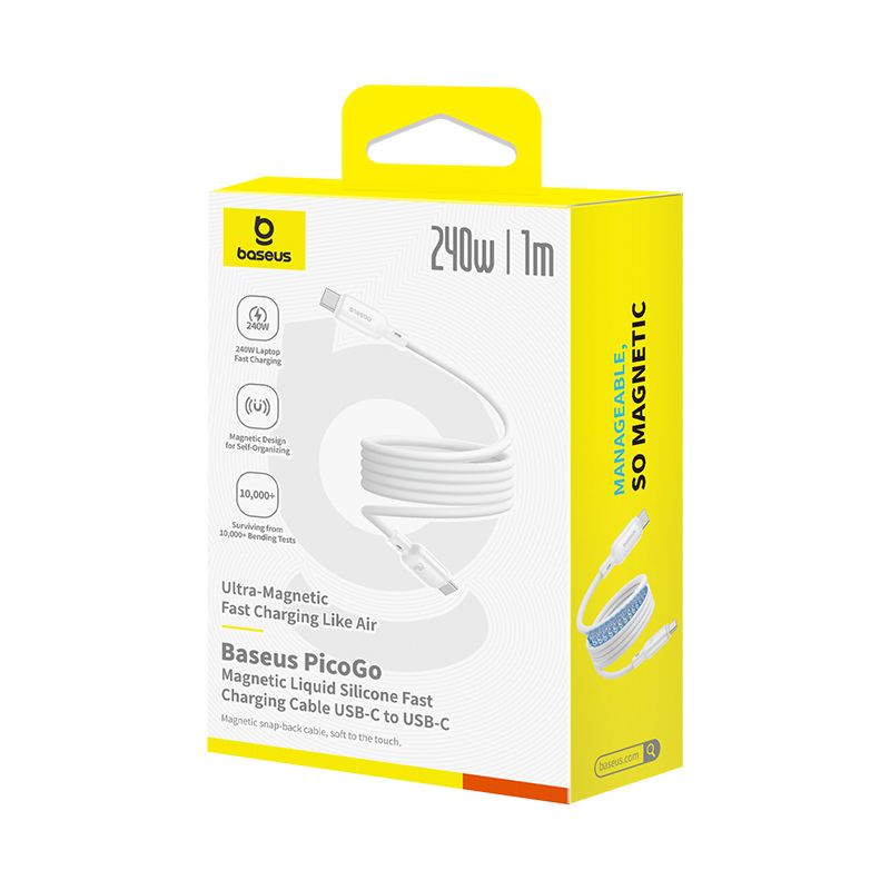 Baseus PicoGo Câble 240W Magnétique USB-C vers USB-C 1m en Silicone Liquide – P10376800211-00