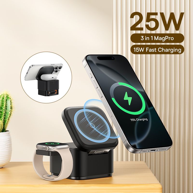 Baseus MagPro Chargeur Sans Fil Magnétique 2 en 1 - 25W + MagPro E-Watch 2.5W- P10264100123-01