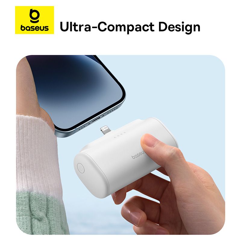 Baseus Compact Power Bank iPhone Edition 20W Charge Rapide 5000mAh – Blanc – P10068307213-00